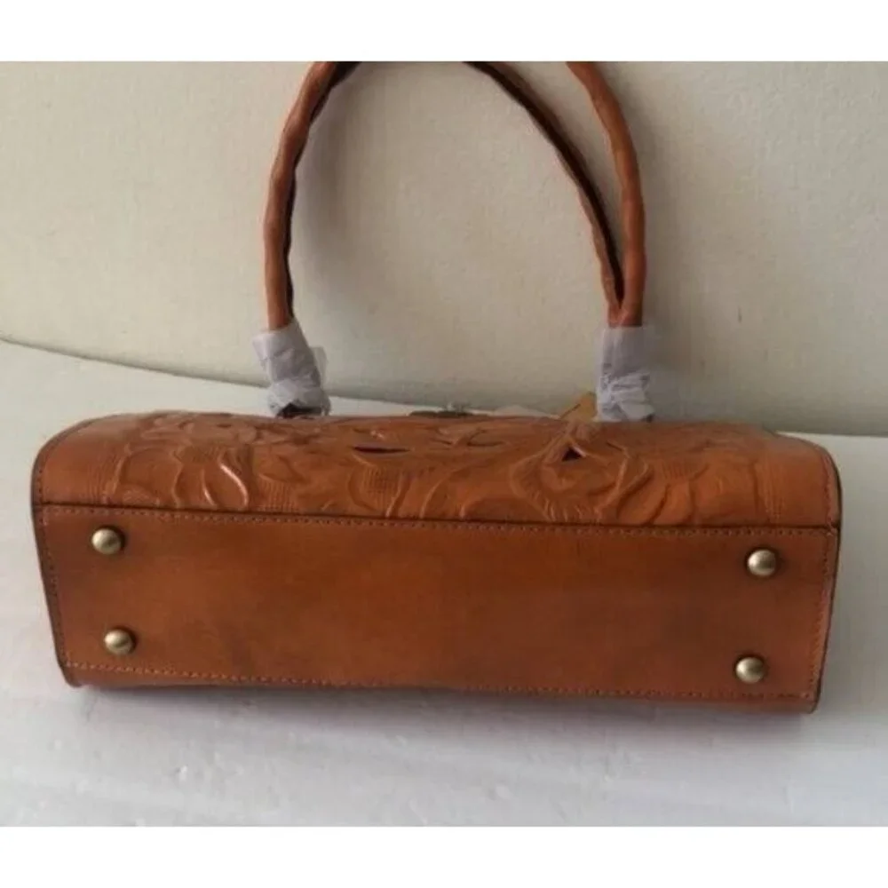 Patricia Nash Handbag Cut Out Rosina Artisan Sun Yellow Leather Shoulder Purse